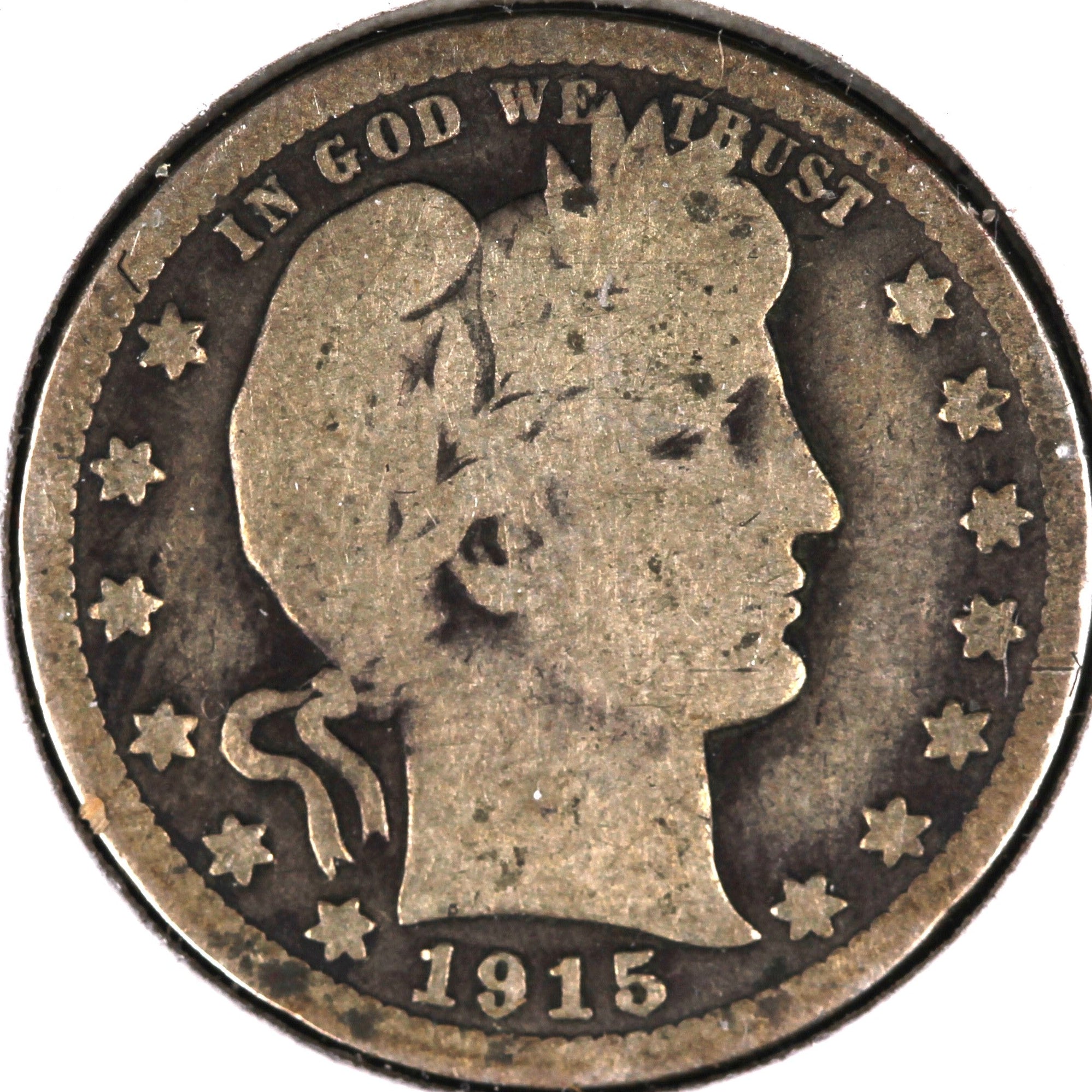 1915-D Barber Quarter, Good Circulated Coin, Store #08009