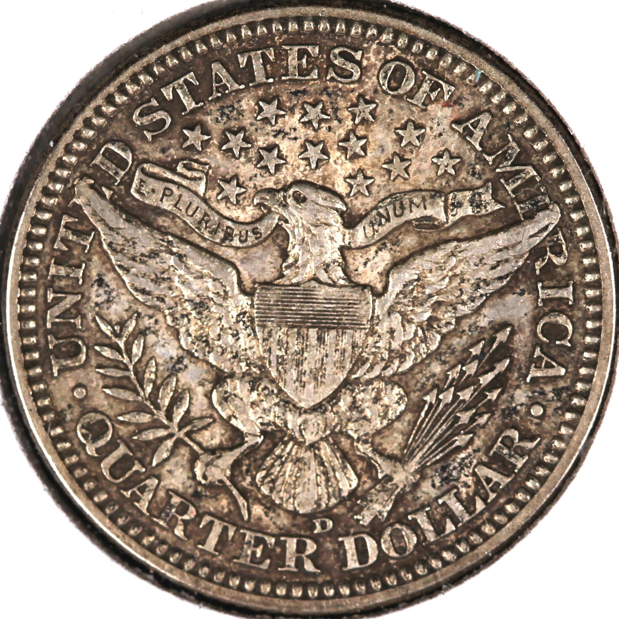 1915-D Barber Silver Quarter, Extra Fine Plus Circulated Coin, Store #QR1545.