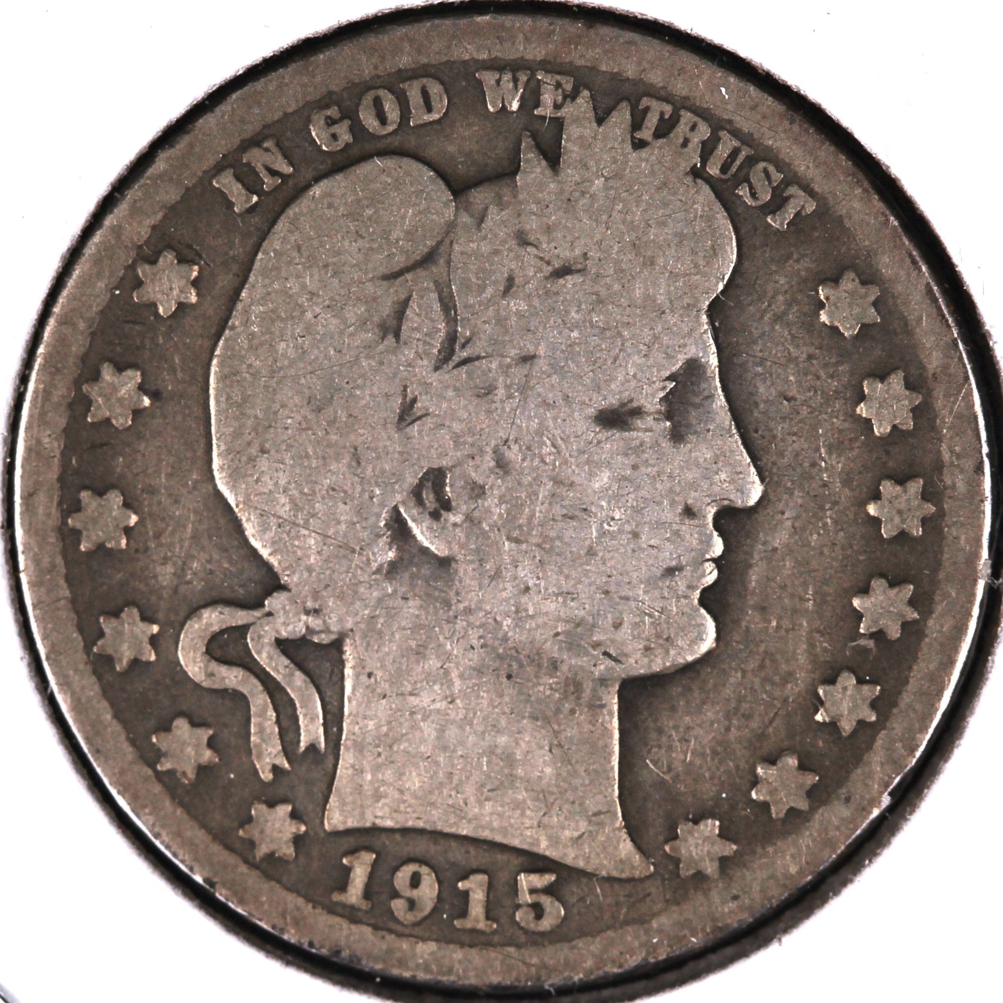 1915-D Barber Quarter, Good Circulated Coin, Store #08021