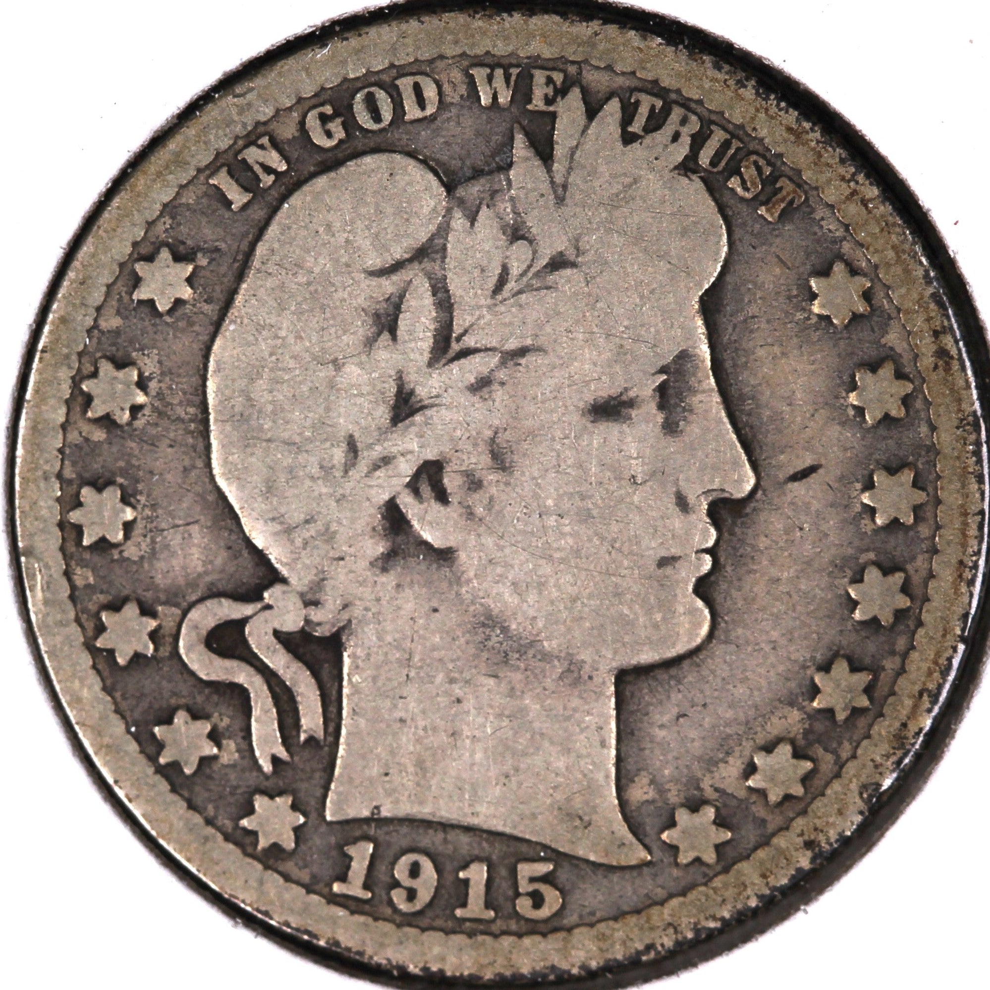 1915-D Barber Quarter, Good Circulated Coin, Store #08025