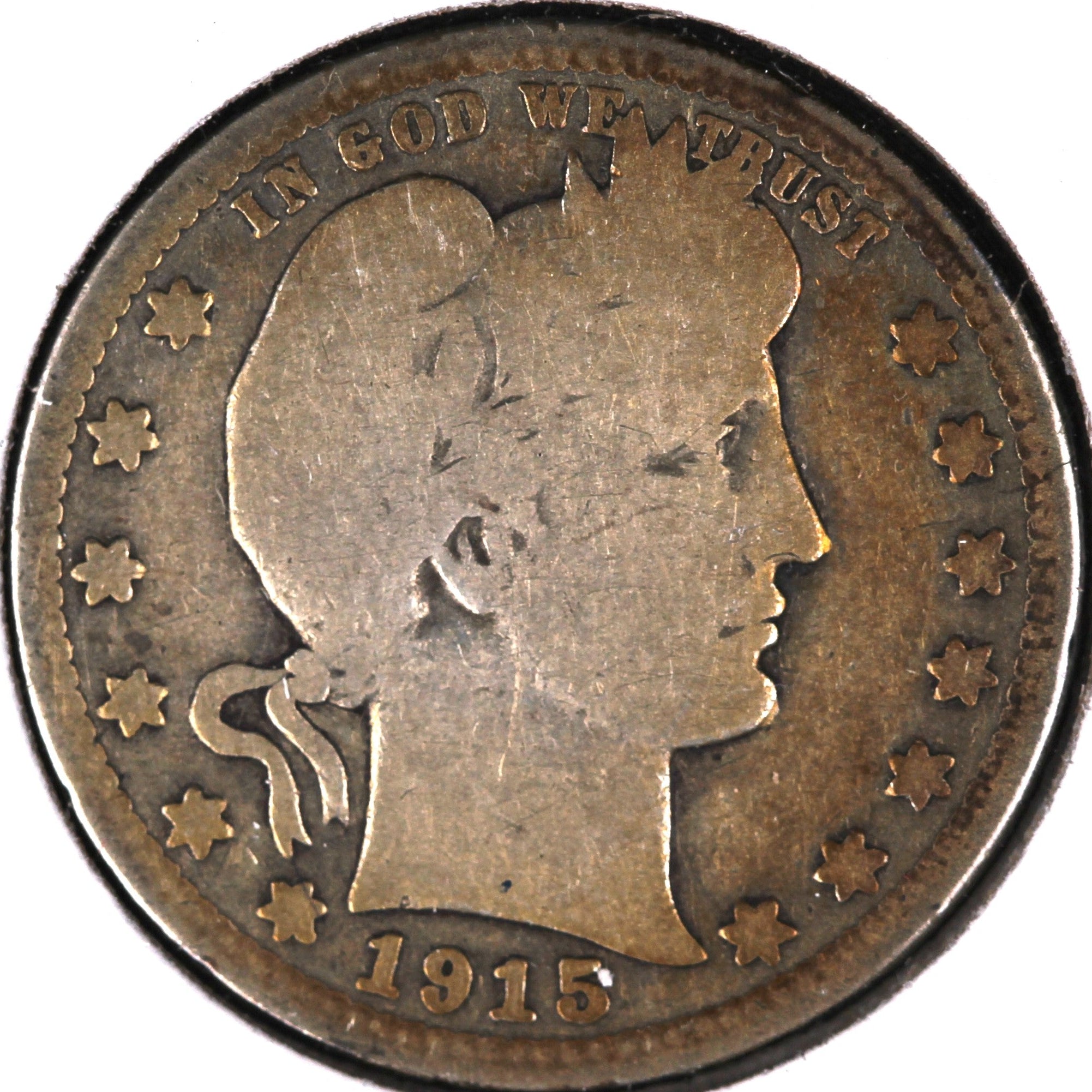 1915-D Barber Quarter, About Good Circulated Coin, Store #08027