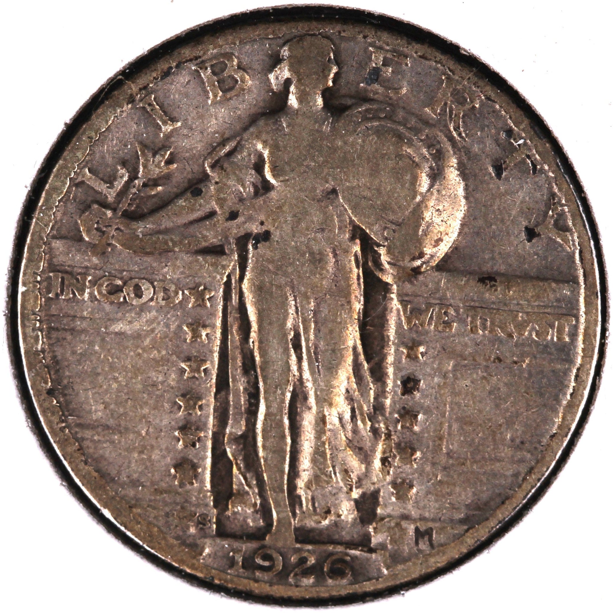 1926-S Standing Liberty Quarter, Very Good Circulated Coin, Store #QR1643.