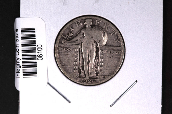 1926-S Standing Liberty Quarter. Affordable Collectible Coin. Store # 08100