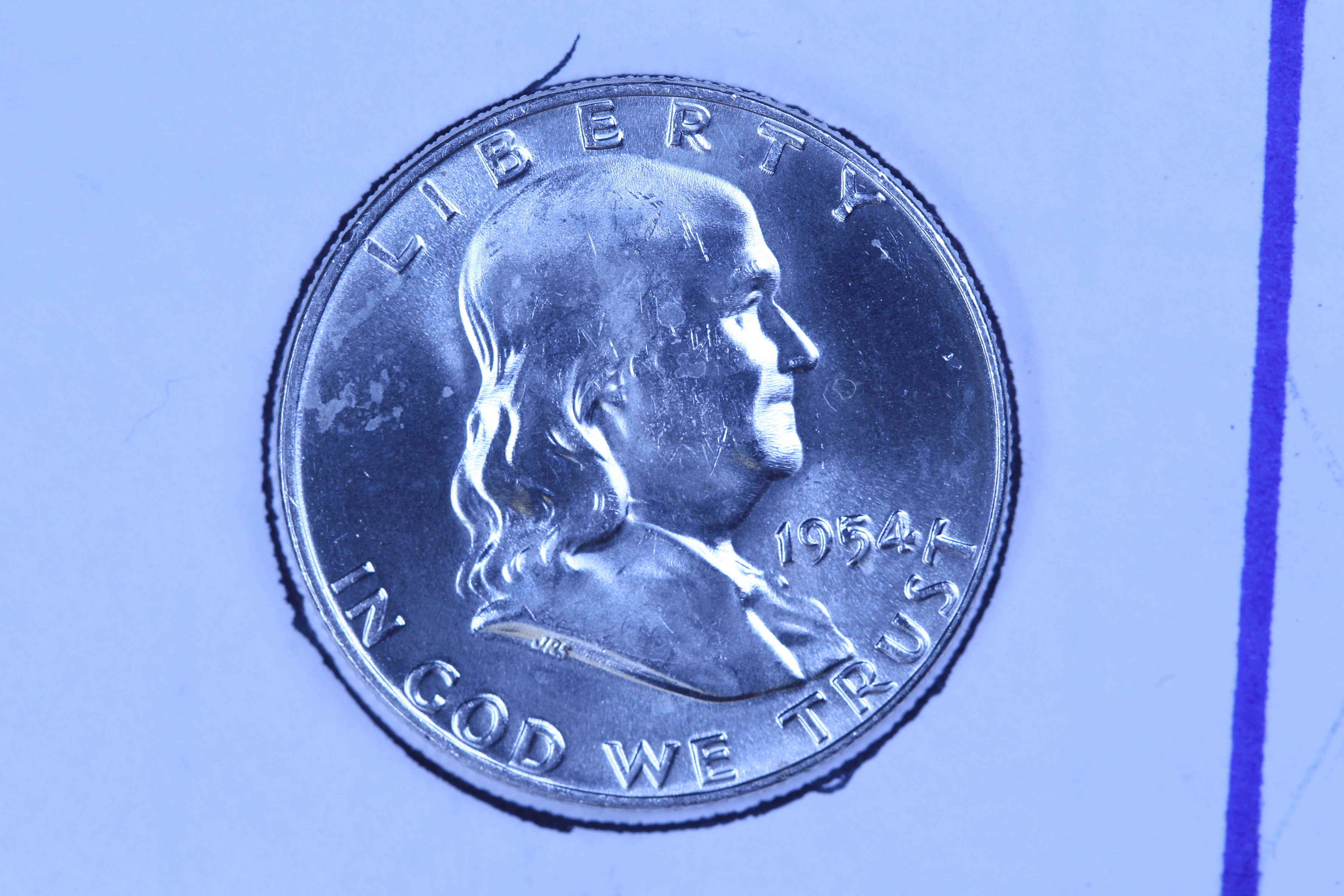 1954-D Franklin Half Dollar, Gem Uncirculated Collectible Coin. Store #10877