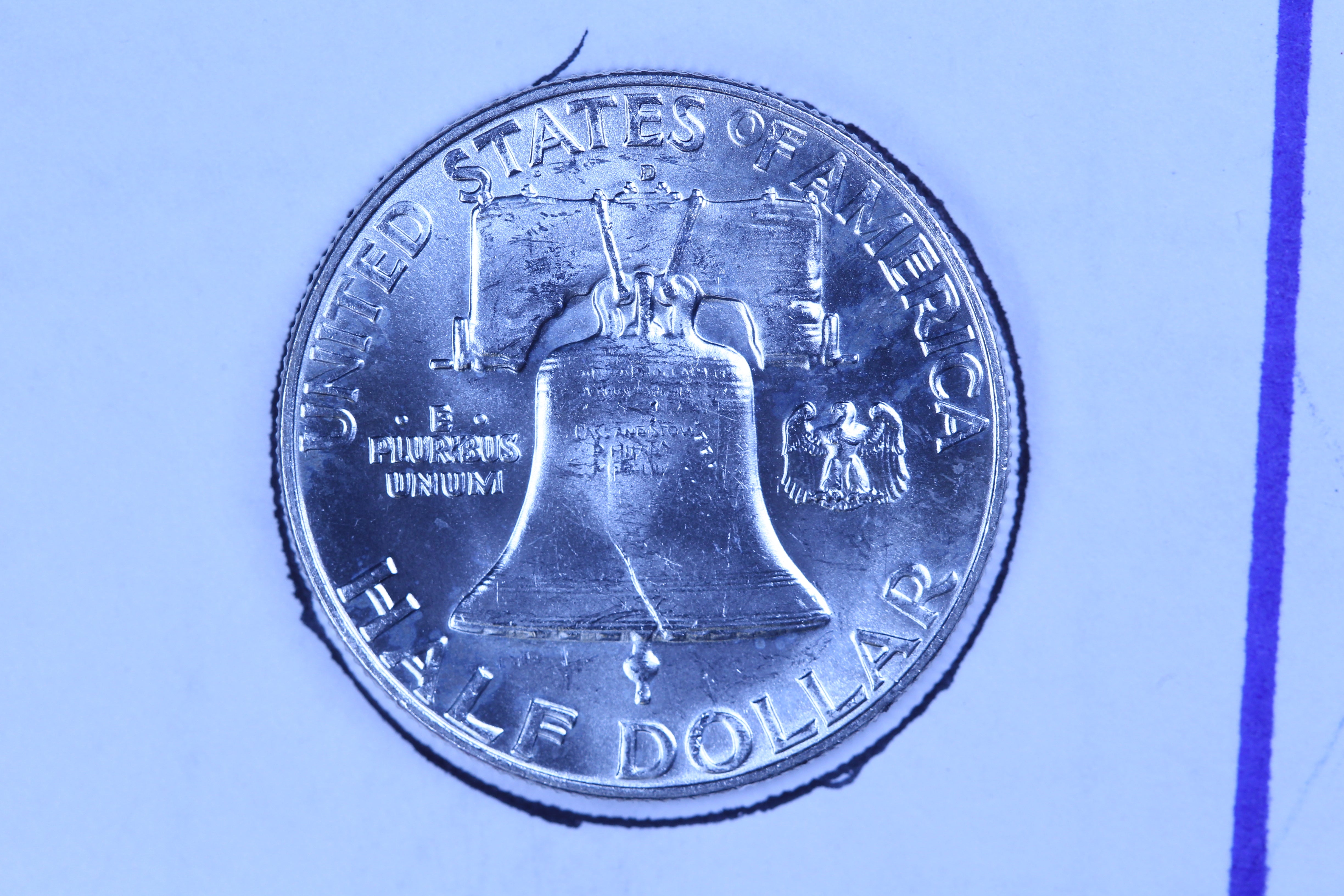 1957-D Franklin Half Dollar, Uncirculated. Gem Eye Appeal. Store #10886
