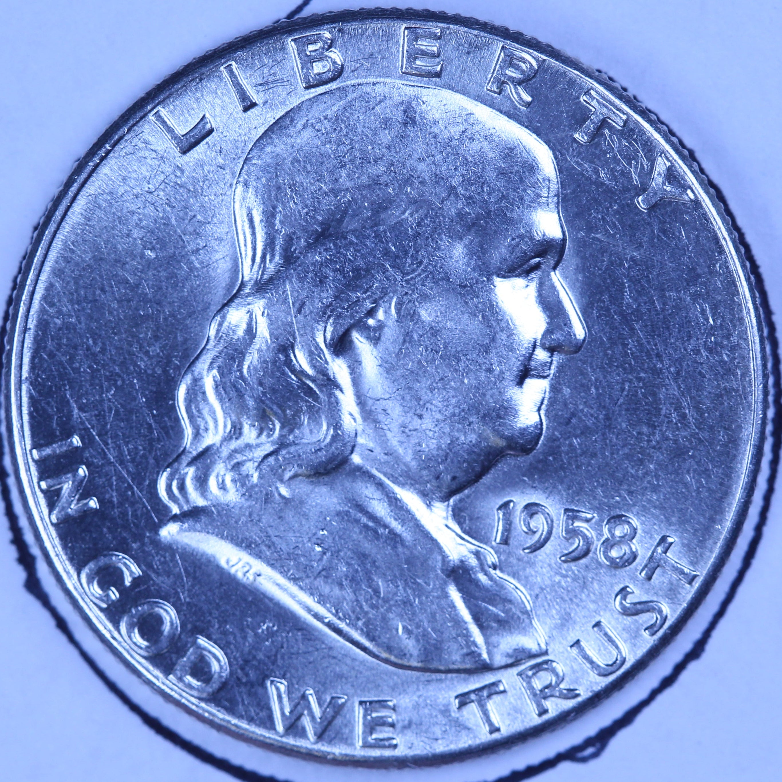 1958 Franklin Half Dollar, Mint State Uncirculated Coin, Store #10889