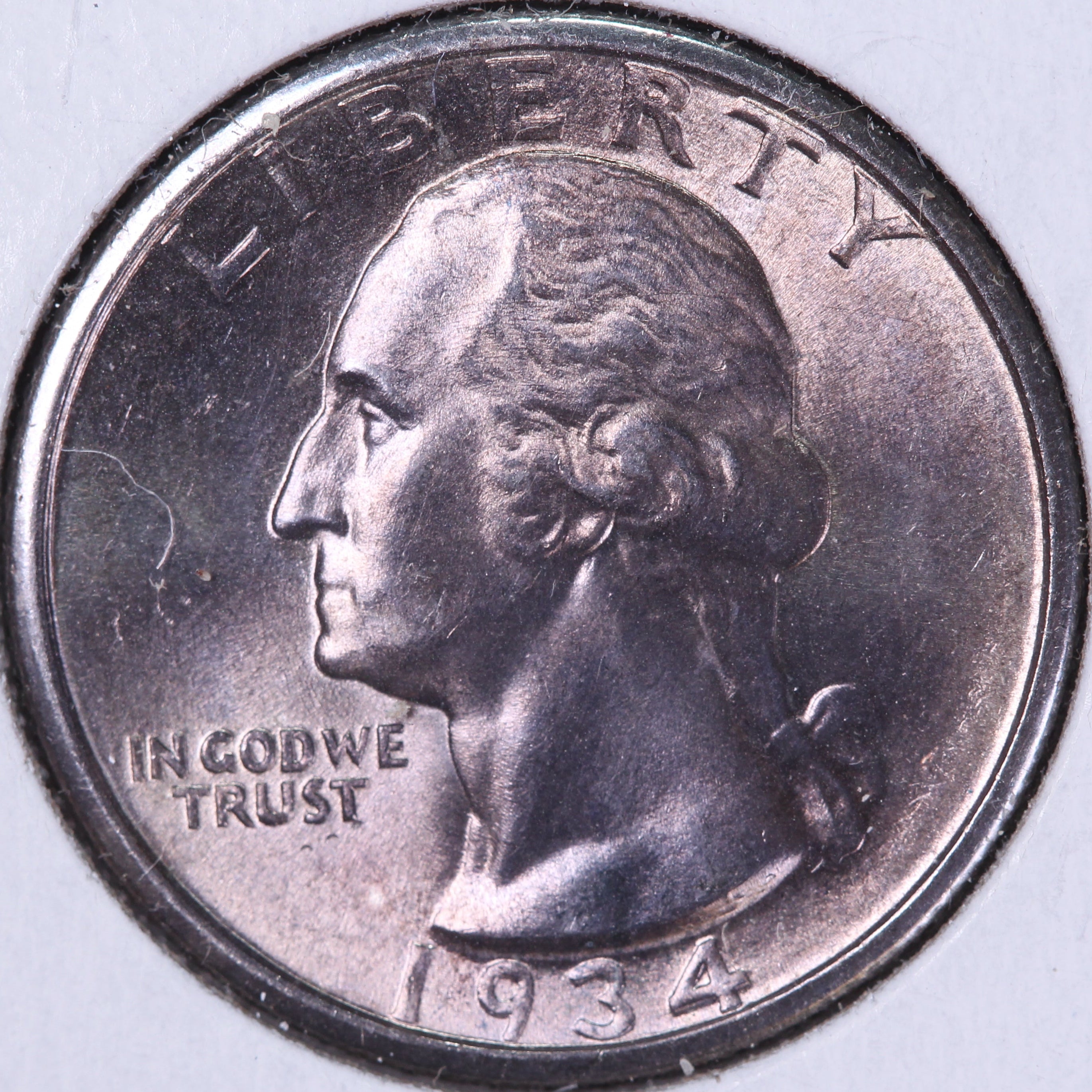 1934 Washington Quarter. Heavy Motto. Affordable Circulated Collectable Coin. Store # 08250
