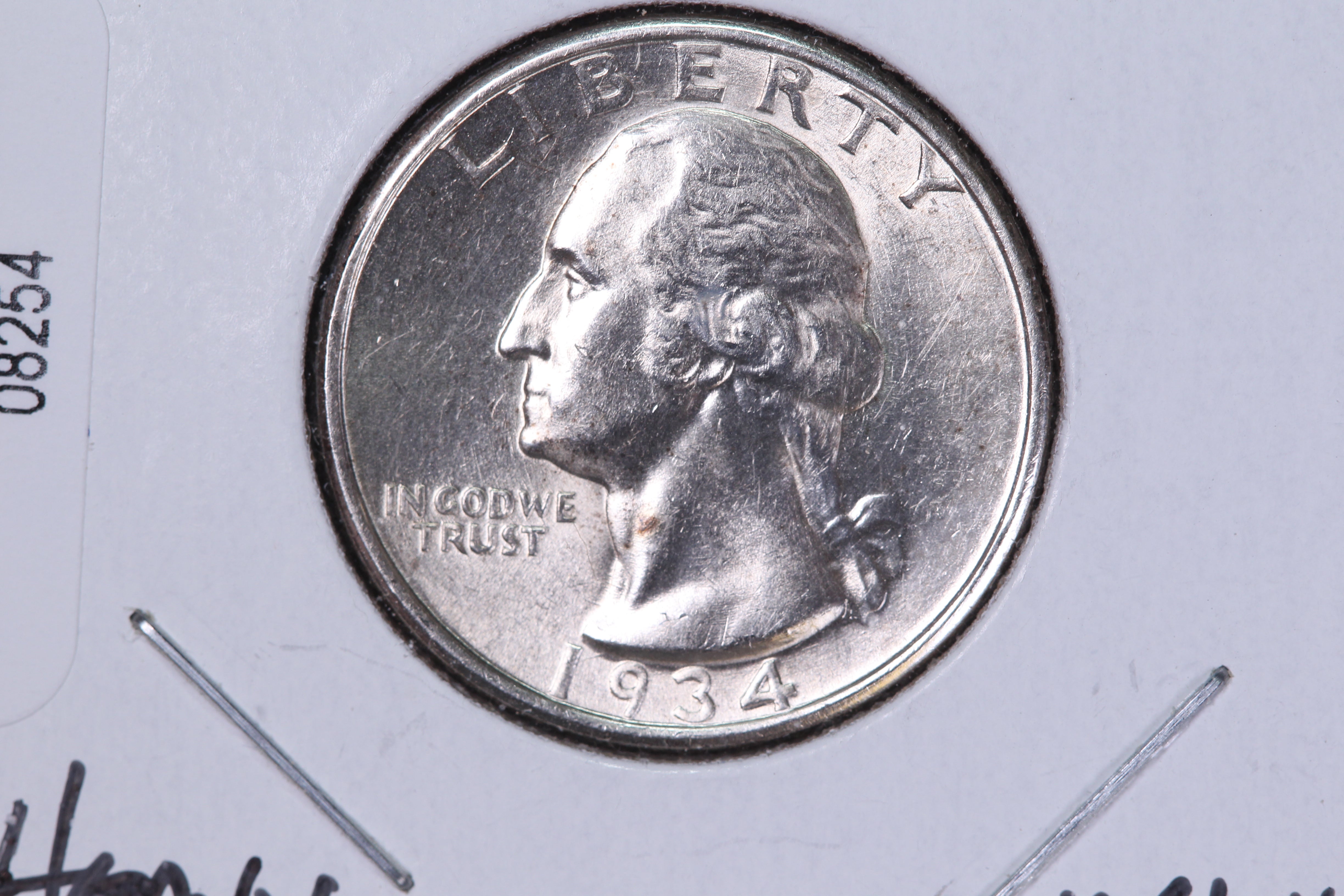 1934-D Washington Quarter. Heavy Motto. Affordable Circulated Collecta