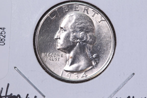 1934-D Washington Quarter. Heavy Motto. Affordable Circulated Collectable Coin. Store # 08254