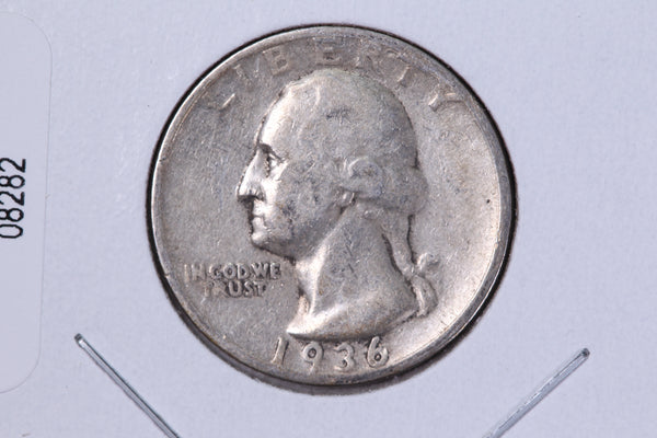 1936 Washington Quarter. Affordable Circulated Collectable Coin. Store # 08282