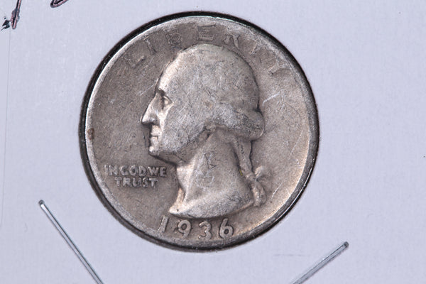 1936-S Washington Quarter. Affordable Circulated Collectable Coin. Store # 08294