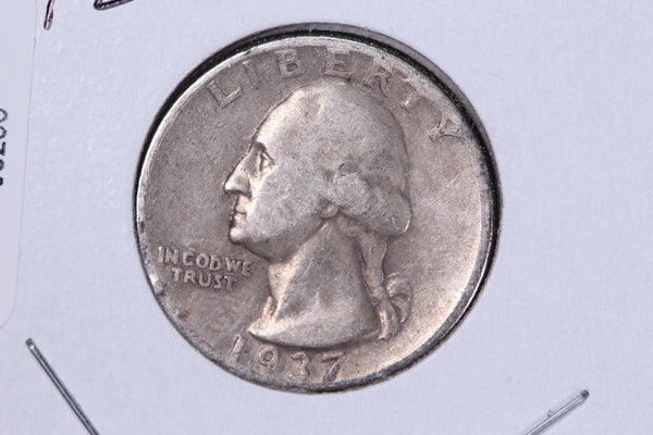 1937-D Washington Quarter. Affordable Circulated Collectable Coin. Store # 08298