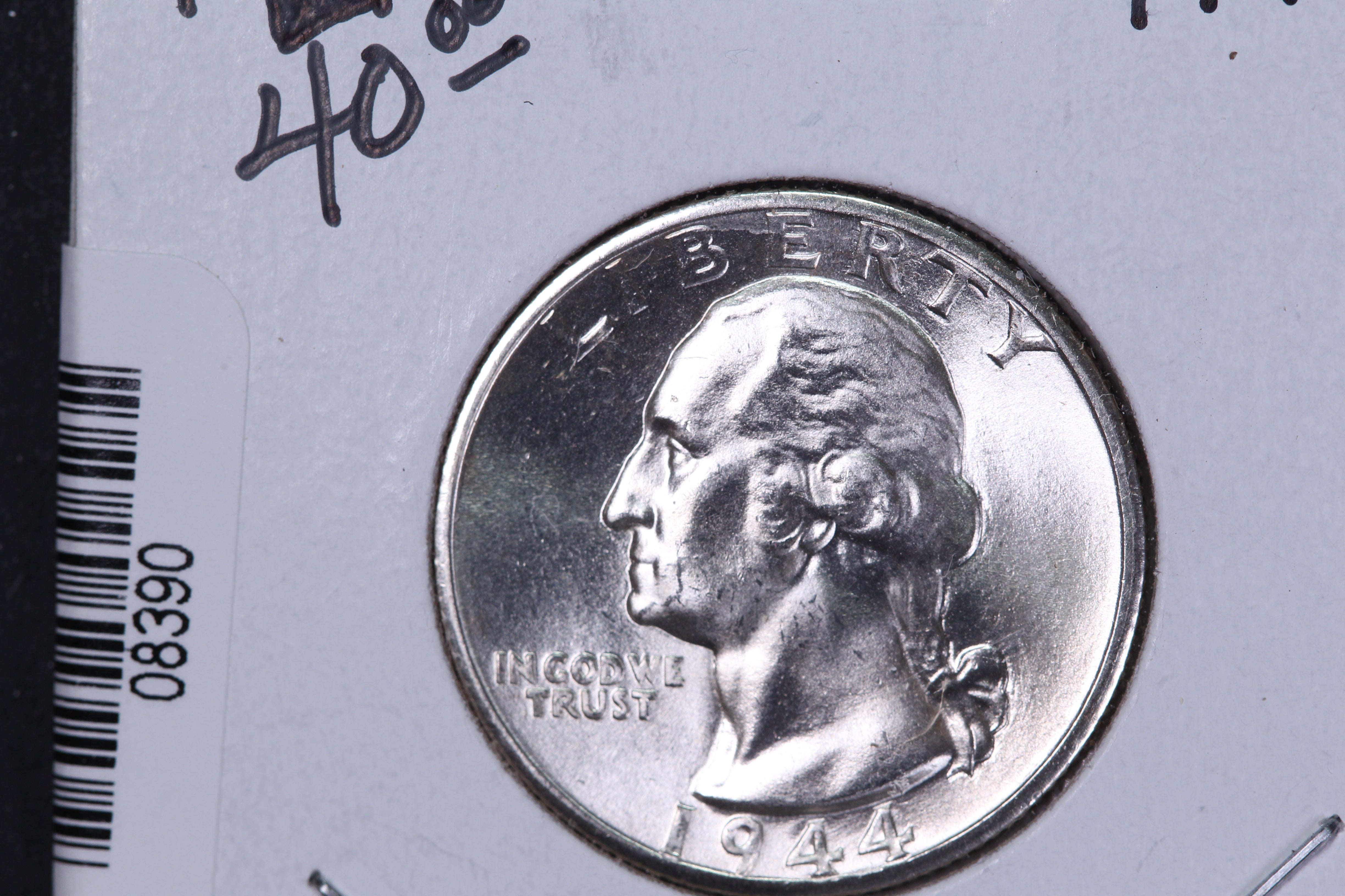 1944-D Washington Quarter. Uncirculated Collectable Coin. Store # QR1707