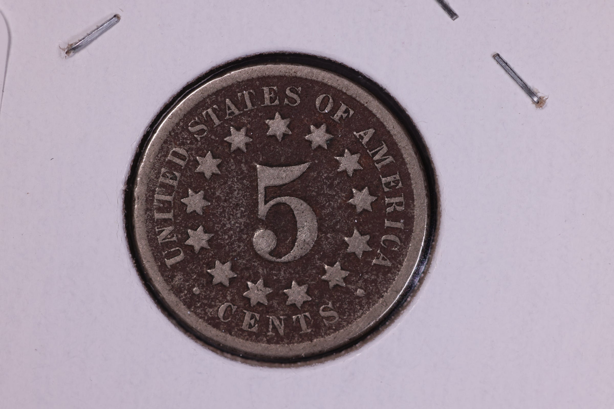 1868 Shield Nickel. Circulated Collectible Coin. Store #11077