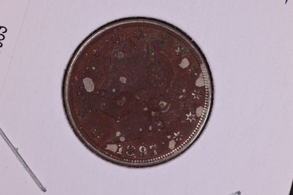 1897 Liberty Nickel. Circulated Collectible Coin. Store #11083