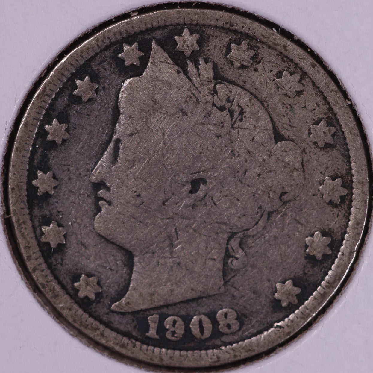1908 Liberty Nickel. Good Circulated Coin. Store #11097