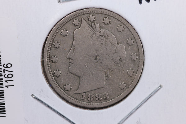 1883 Liberty Nickel, Circulated Collectible Coin, No Cents. Store #11676