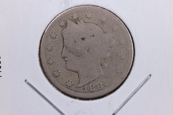 1884 Liberty Nickel, Circulated Collectible Coin. Store #11683