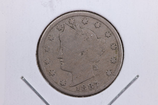 1887 Liberty Nickel, Circulated Collectible Coin. Store #11684