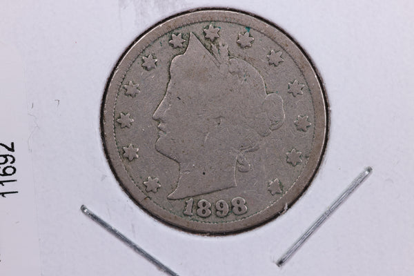 1898 Liberty Nickel, Circulated Collectible Coin. Store #11692