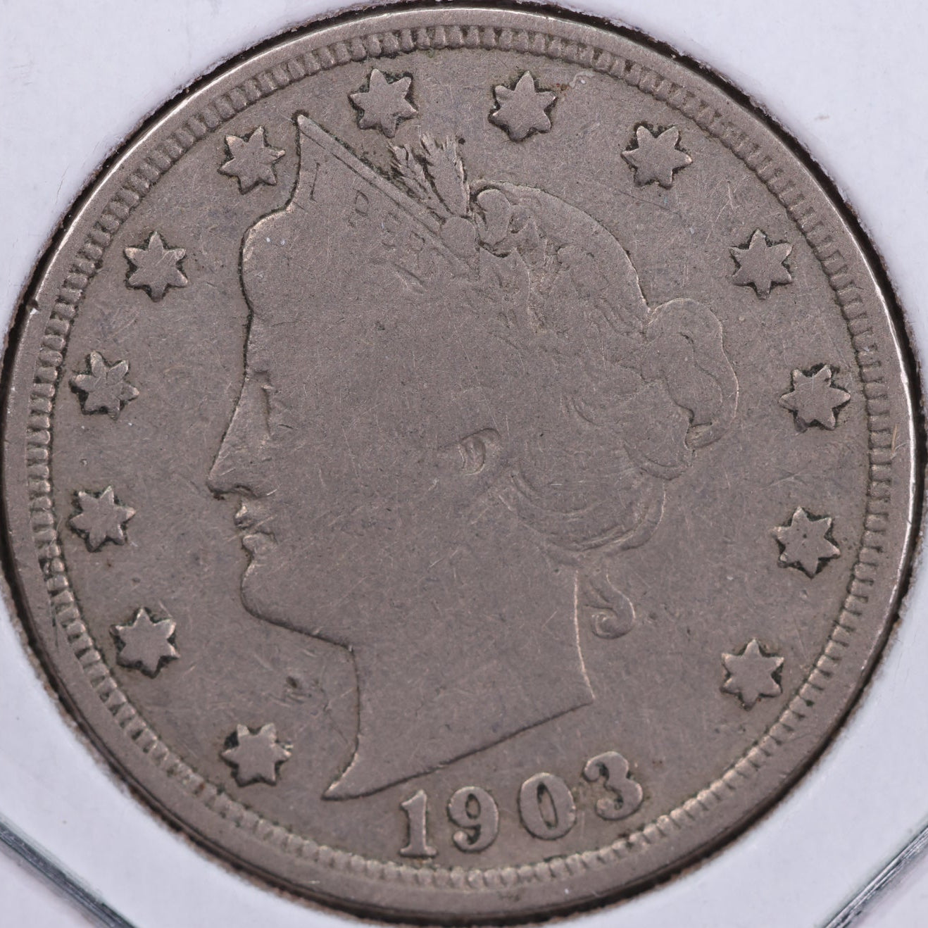 1903 Liberty Nickel, Very Good Circulated Coin. Store #11695