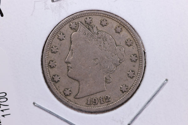 1912 Liberty Nickel, Circulated Collectible Coin. Store #11700