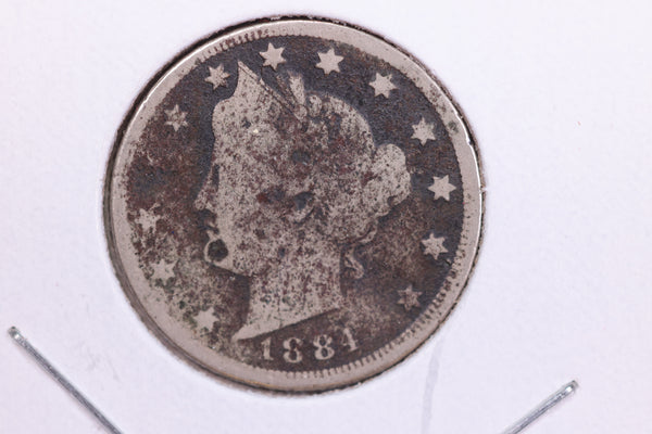 1884 Liberty Nickel, Circulated Collectible Coin. Store #11825