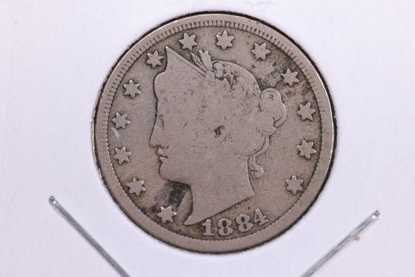 1884 Liberty Nickel, Circulated Collectible Coin. Store #11792