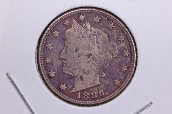 1886 Liberty Nickel, Circulated Collectible Coin. Store #11794