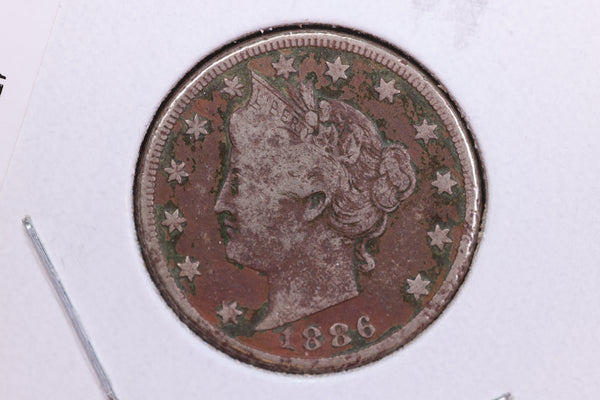 1886 Liberty Nickel, Circulated Collectible Coin. Store #11827