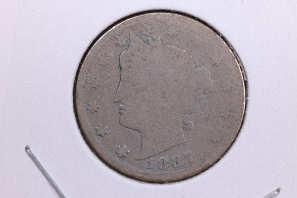1887 Liberty Nickel, Circulated Collectible Coin. Store #11828