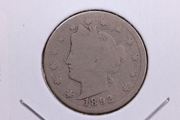 1892 Liberty Nickel, Circulated Collectible Coin. Store #11800