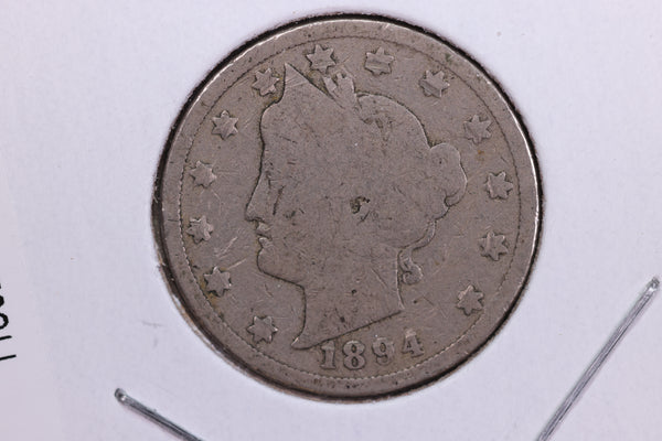 1894 Liberty Nickel, Circulated Collectible Coin. Store #11802
