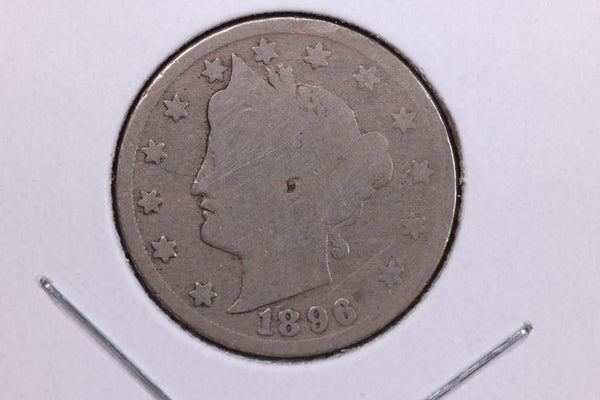 1896 Liberty Nickel, Circulated Collectible Coin. Store #11837