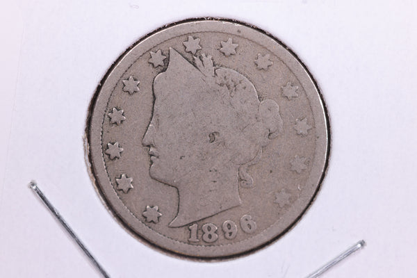 1896 Liberty Nickel, Circulated Collectible Coin. Store #11804