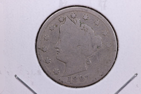 1897 Liberty Nickel, Circulated Collectible Coin. Store #11805