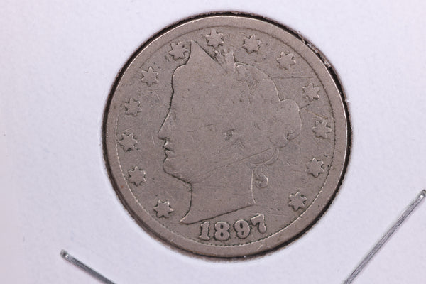 1897 Liberty Nickel, Circulated Collectible Coin. Store #11838