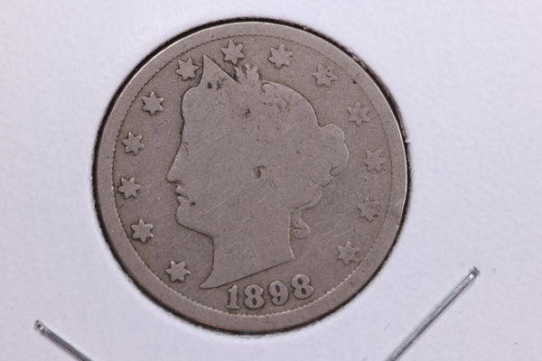 1898 Liberty Nickel, Circulated Collectible Coin. Store #11839