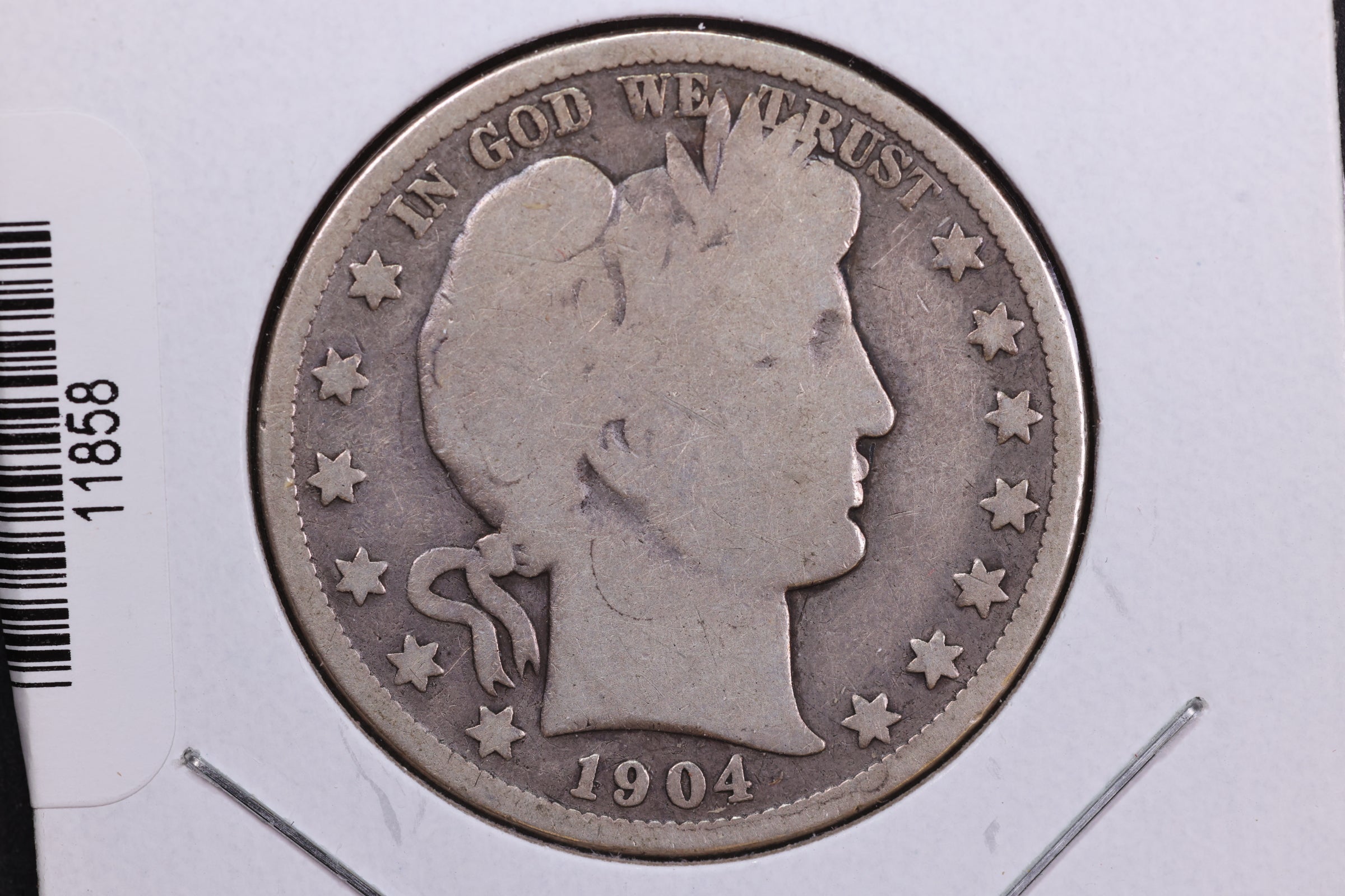 1904-O Barber Half Dollar. Affordable Collectible Coin. Store # HR302