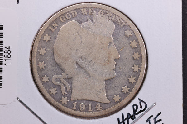 1914 Barber Half Dollar. Hard Date Coin. Store # 11884