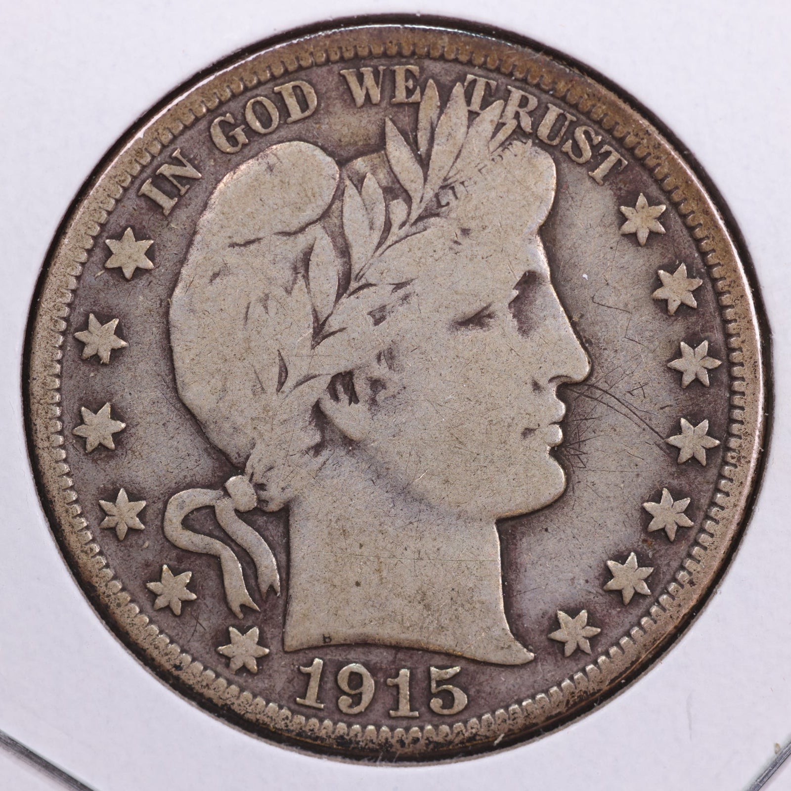 1915-D Barber Half Dollar, Very Good Circulated Coin, Store #HR435