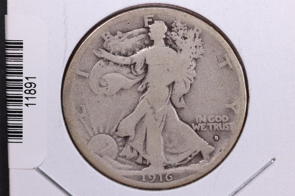1916-S Walking Liberty Half Dollar. Circulated Condition. Store #11891