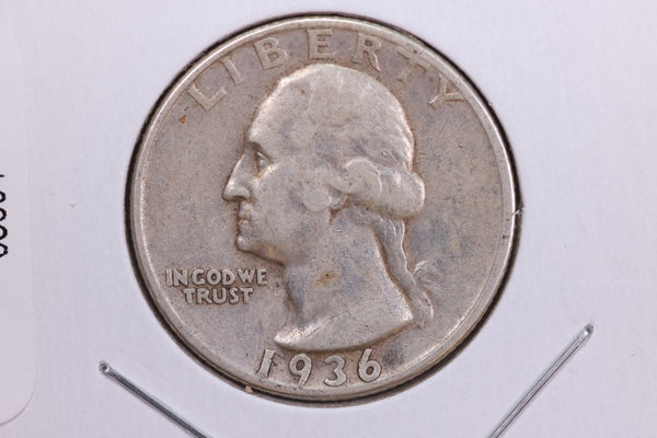 1936 Washington Quarter. Affordable Circulated Collectable Coin. Store # 08604