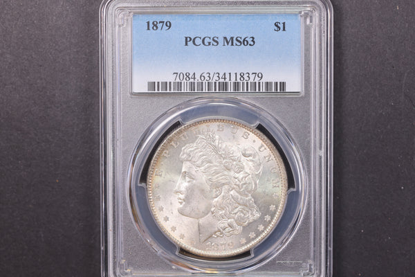 1879 Morgan Silver Dollar, 'Early Date', PCGS Graded MS63. Store #08866