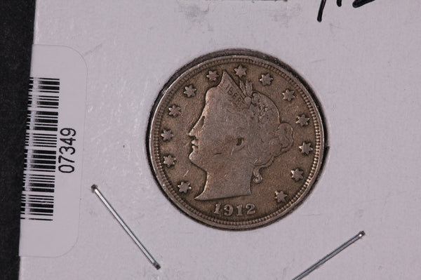1912 Liberty Nickel, Circulated Collectible Coin.  Store #07349