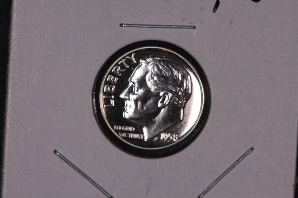 1958 Roosevelt Silver Dime, Proof Coin.  Store #09074