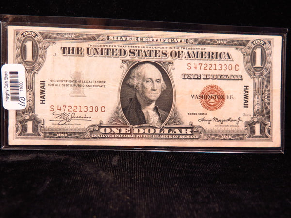 1935-A $1 Silver Certificate, "Hawaii" Issue. Store Sale #11600