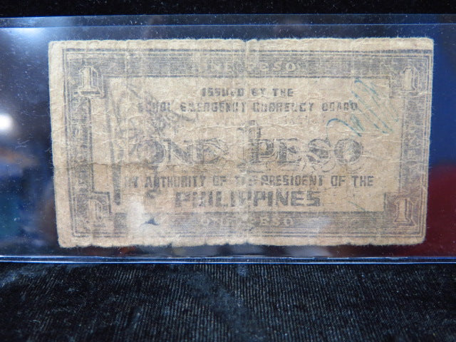 1940's Commonwealth of the Philippines 1 Peso Banknote, Store #12421