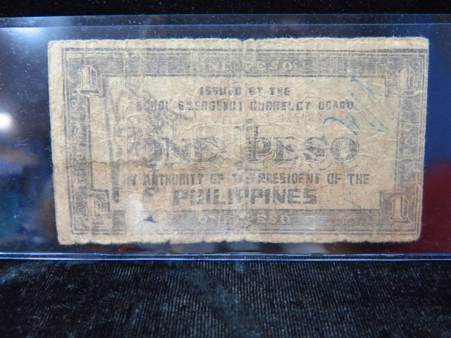 1940's Commonwealth of the Philippines 1 Peso Banknote, Store