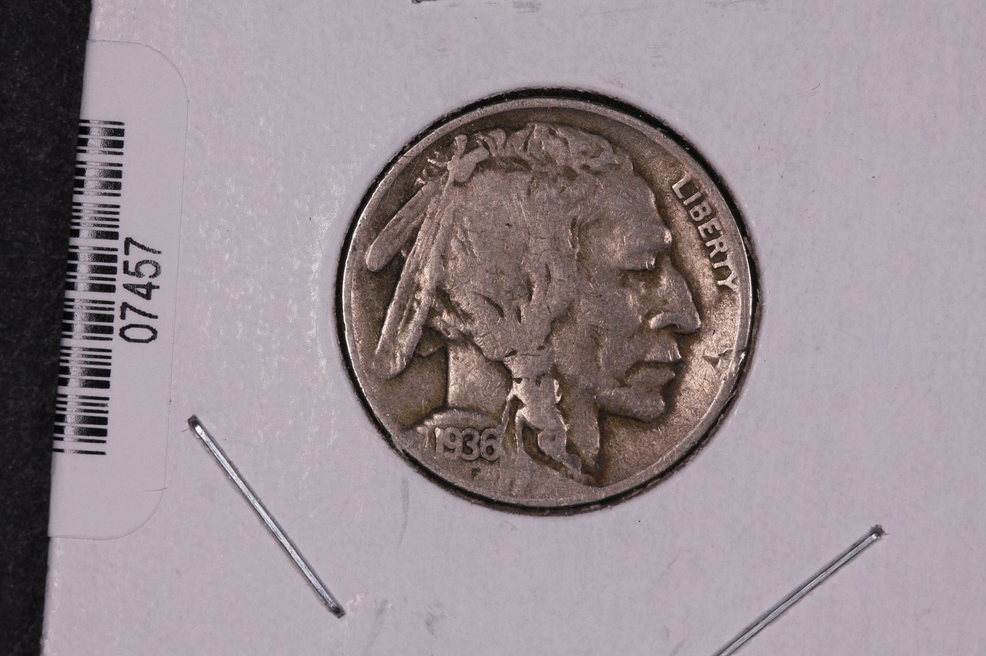 1936-D Buffalo Nickel, Average Circulated Coin. Store #07457